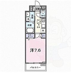 コーポハピネス白砂 1Kの間取図画像