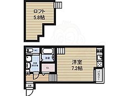 サイプレスト松原町 1Kの間取図画像