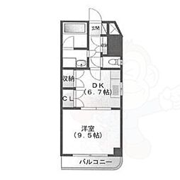 アメニティ代官町 1DKの間取図画像