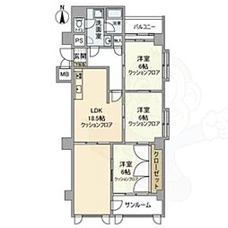 ハイツサンライズ 3LDKの間取図画像