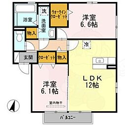 イーストバレー 2LDKの間取図画像