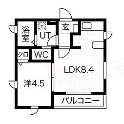 南区道徳新町アパート 1階