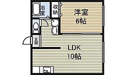 橦木ビル 1LDKの間取図画像