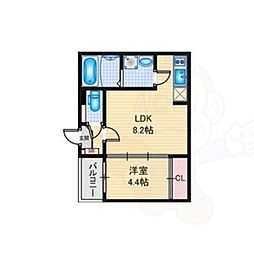 スマートライフ六番町 1LDKの間取図画像