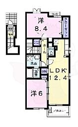 エスパス・K 2LDKの間取図画像