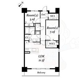 ロイヤルパークス千種 2LDKの間取図画像