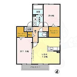フェイバリットタウンA 2LDKの間取図画像