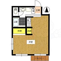 グランコール本山 ワンルームの間取図画像