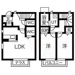 第8グリーンハウス守山 2LDKの間取図画像