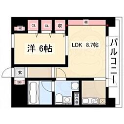 ラ・クール泉 1LDKの間取図画像