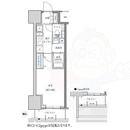 パークアクシス新栄 1Kの間取図画像