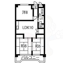 サンハイツ二城 3LDKの間取図画像
