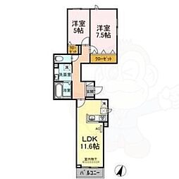 CASA和 2LDKの間取図画像