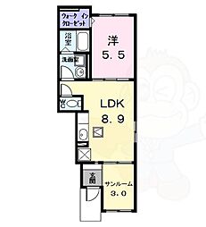 メゾンHIKARI 1LDKの間取図画像