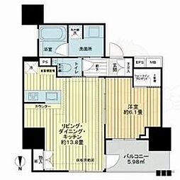 オープンレジデンシア名古屋栄 1LDKの間取図画像