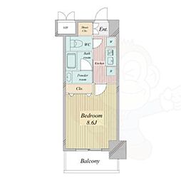 レジディア高岳 1Kの間取図画像