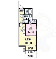 コートハイムK2 1LDKの間取図画像