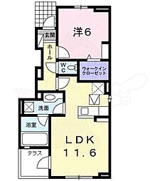 エスポワール 1LDKの間取図画像