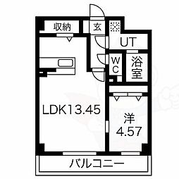 GRANDUKE徳川 1LDKの間取図画像