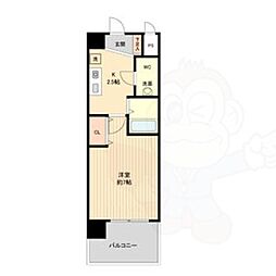 パークフラッツ金山 1Kの間取図画像