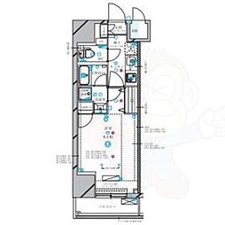 ディアレイシャス丸の内 1Kの間取図画像