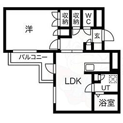 レオパレスRX新瑞橋 1LDKの間取図画像