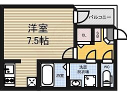ハーモニーテラス大久手町 1Kの間取図画像