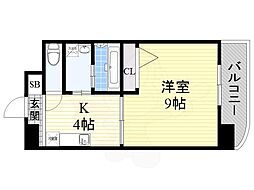 エクセルシオール栄 1Kの間取図画像