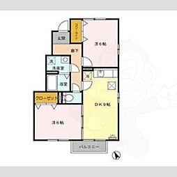 ネクサス 2DKの間取図画像