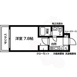 ル・レーヴ向山 1Kの間取図画像