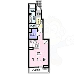フローラル城南 ワンルームの間取図画像