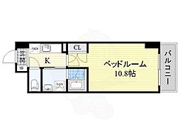 BSRESIDENCESAKAE 1Kの間取図画像