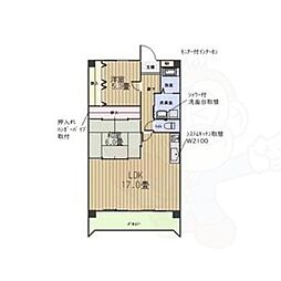 サンシャイン白山 2LDKの間取図画像