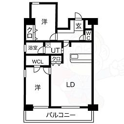 アーバンパーク日吉 2LDKの間取図画像