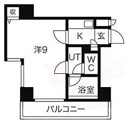 パックス今池 1Kの間取図画像