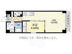 グランデューク松原クオーレ 1LDKの間取図画像