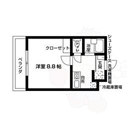 セルシオン池下 1Kの間取図画像