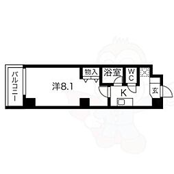 ベル黒川 1Kの間取図画像