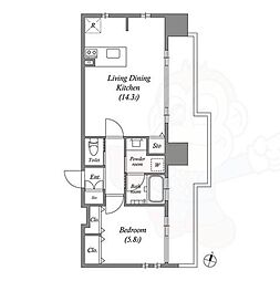 ファーストレジデンス栄 1LDKの間取図画像