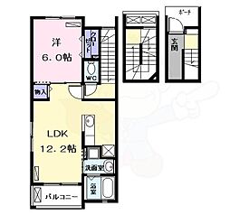 秀 1LDKの間取図画像