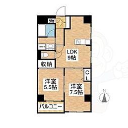 アネックス徳川西 2SLDKの間取図画像