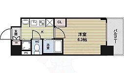 プレサンス金山グリーンパークス ワンルームの間取図画像