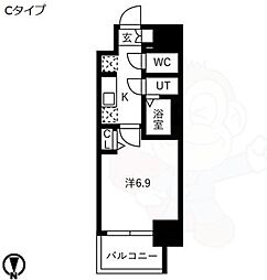 メイクスアート黒川 1Kの間取図画像
