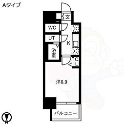メイクスアート黒川 1Kの間取図画像