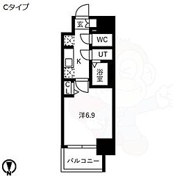 メイクスアート黒川 1Kの間取図画像