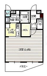 アルファ八田 1Kの間取図画像