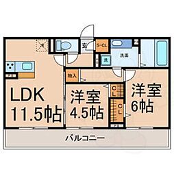 グランシャトー 2LDKの間取図画像