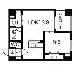 PerteKanayama 1LDKの間取図画像