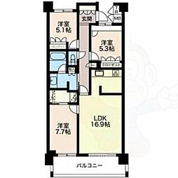 プライムメゾン富士見台 3LDKの間取図画像