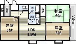 カサ松下 3DKの間取図画像